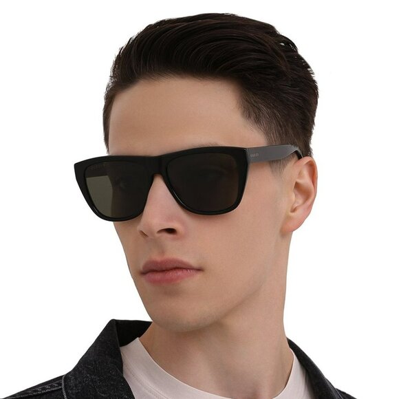 GUCCI GG0926S 001 Sunglasses Black Green Gray Square Unisex